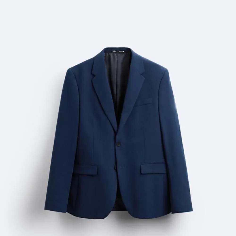 ZARA MAN Black Slim Fit Suit Jacket Size 52
